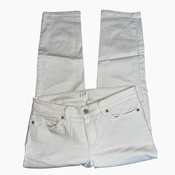 J.Jill Pale Ecru Cotton Twill Slim Ankle Pant size 6 - Picture 1 of 7